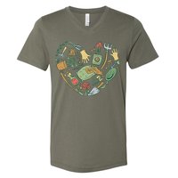 Garden Tools Heart V-Neck T-Shirt