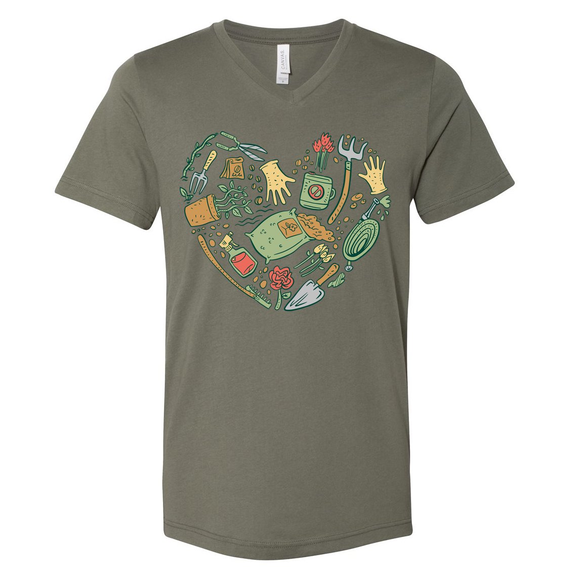 Garden Tools Heart V-Neck T-Shirt