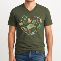 Garden Tools Heart V-Neck T-Shirt