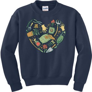 Garden Tools Heart Kids Sweatshirt