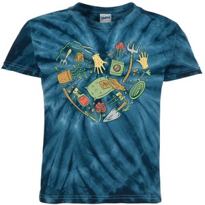 Garden Tools Heart Kids Tie-Dye T-Shirt