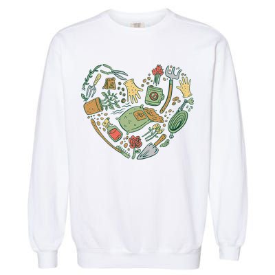 Garden Tools Heart Garment-Dyed Sweatshirt