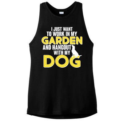 Gardening And Hangout With My Dogs Ladies PosiCharge Tri-Blend Wicking Tank