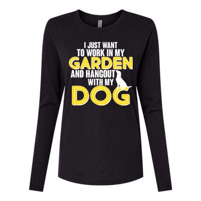 Gardening And Hangout With My Dogs Womens Cotton Relaxed Long Sleeve T-Shirt