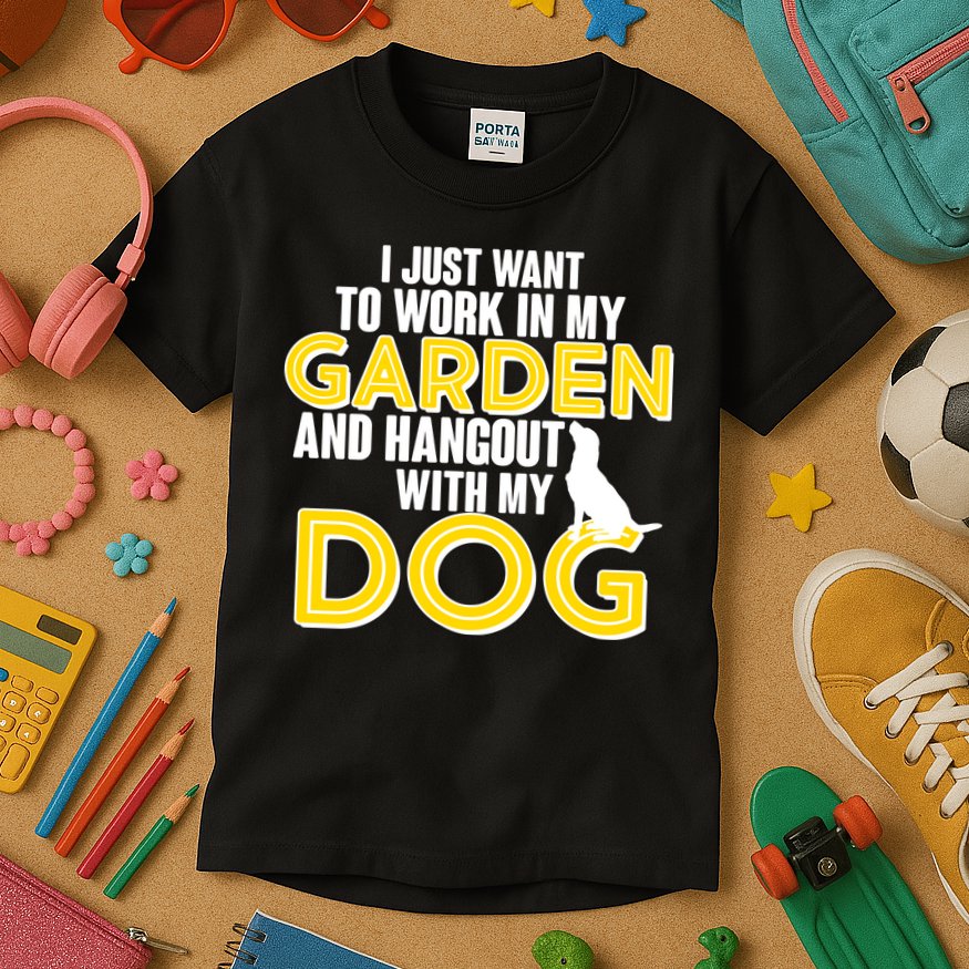 Gardening And Hangout With My Dogs Kids T-Shirt