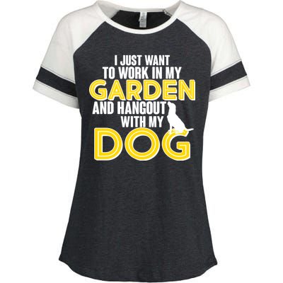 Gardening And Hangout With My Dogs Enza Ladies Jersey Colorblock Tee