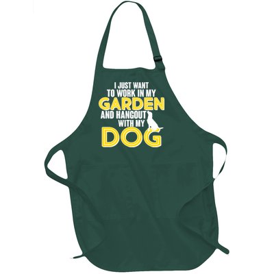 Gardening And Hangout With My Dogs Full-Length Apron With Pockets