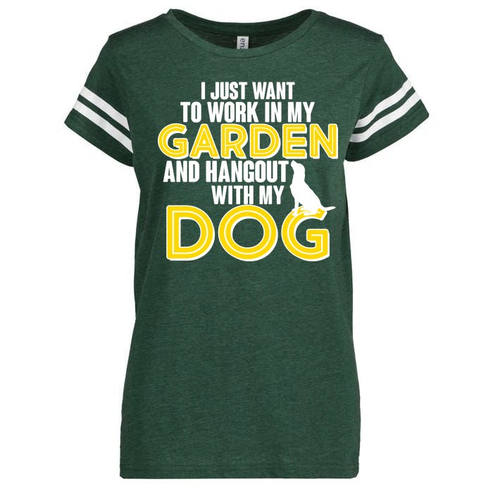 Gardening And Hangout With My Dogs Enza Ladies Jersey Football T-Shirt