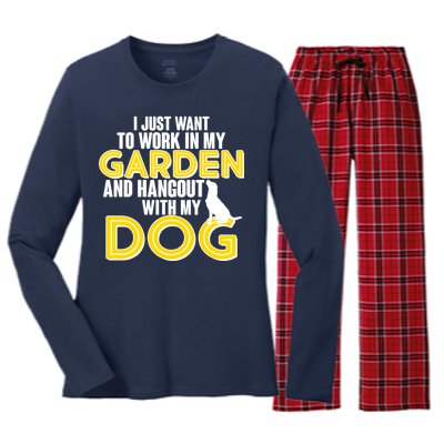 Gardening And Hangout With My Dogs Women's Long Sleeve Flannel Pajama Set 