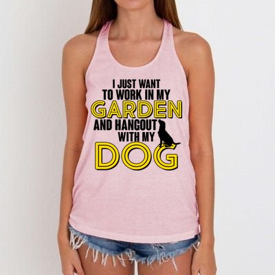 Gardening And Hangout With My Dogs Women's Knotted Racerback Tank