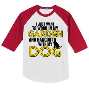 Gardening And Hangout With My Dogs Kids Colorblock Raglan Jersey