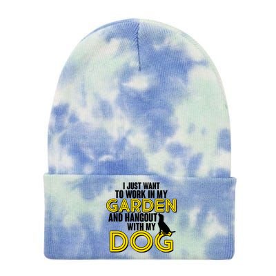 Gardening And Hangout With My Dogs Tie Dye 12in Knit Beanie