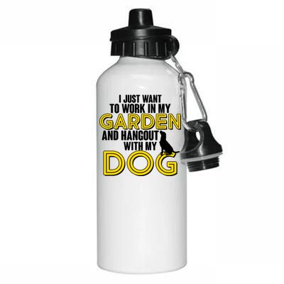 Gardening And Hangout With My Dogs Aluminum Water Bottle