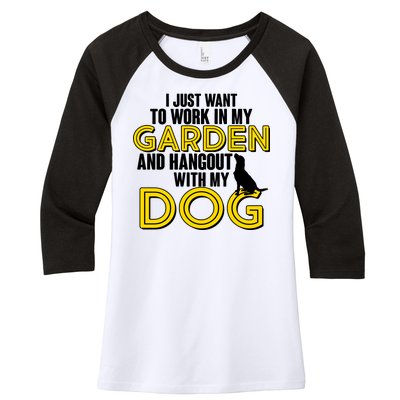 Gardening And Hangout With My Dogs Women's Tri-Blend 3/4-Sleeve Raglan Shirt