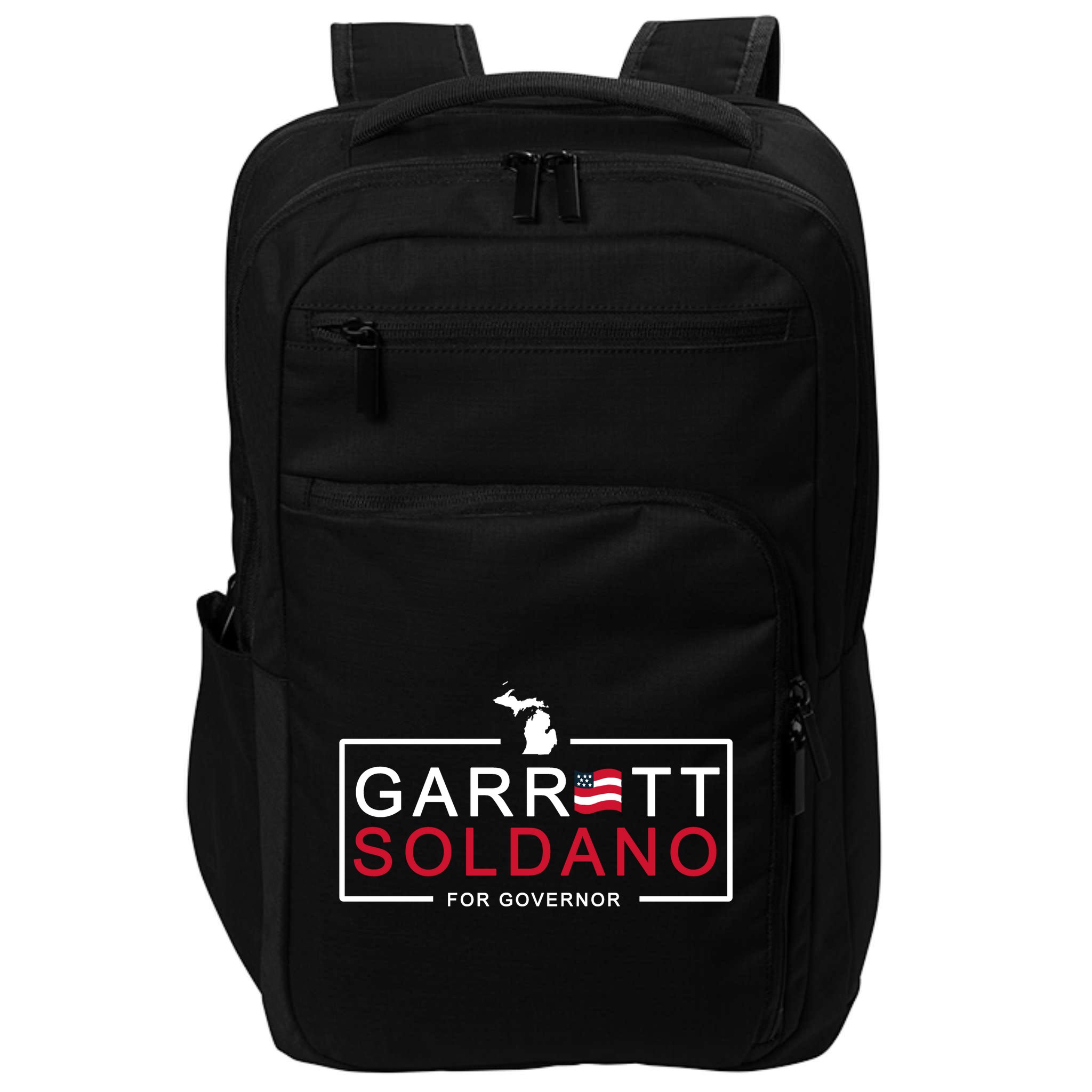 Garret Soldano For Governor Election Impact Tech Backpack