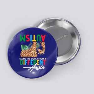 Giraffe Autism Seeing World Different Angle Awareness Cool Gift Button