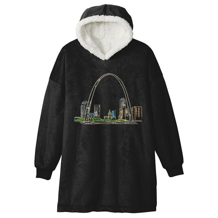 Gateway Arch St Louis Hooded Wearable Blanket