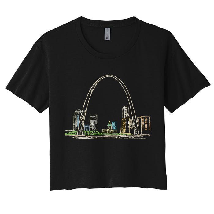 Gateway Arch St Louis Women's Crop Top Tee