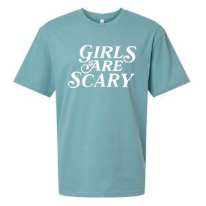 Girls Are Scary Funny Tees Gift Sueded Cloud Jersey T-Shirt