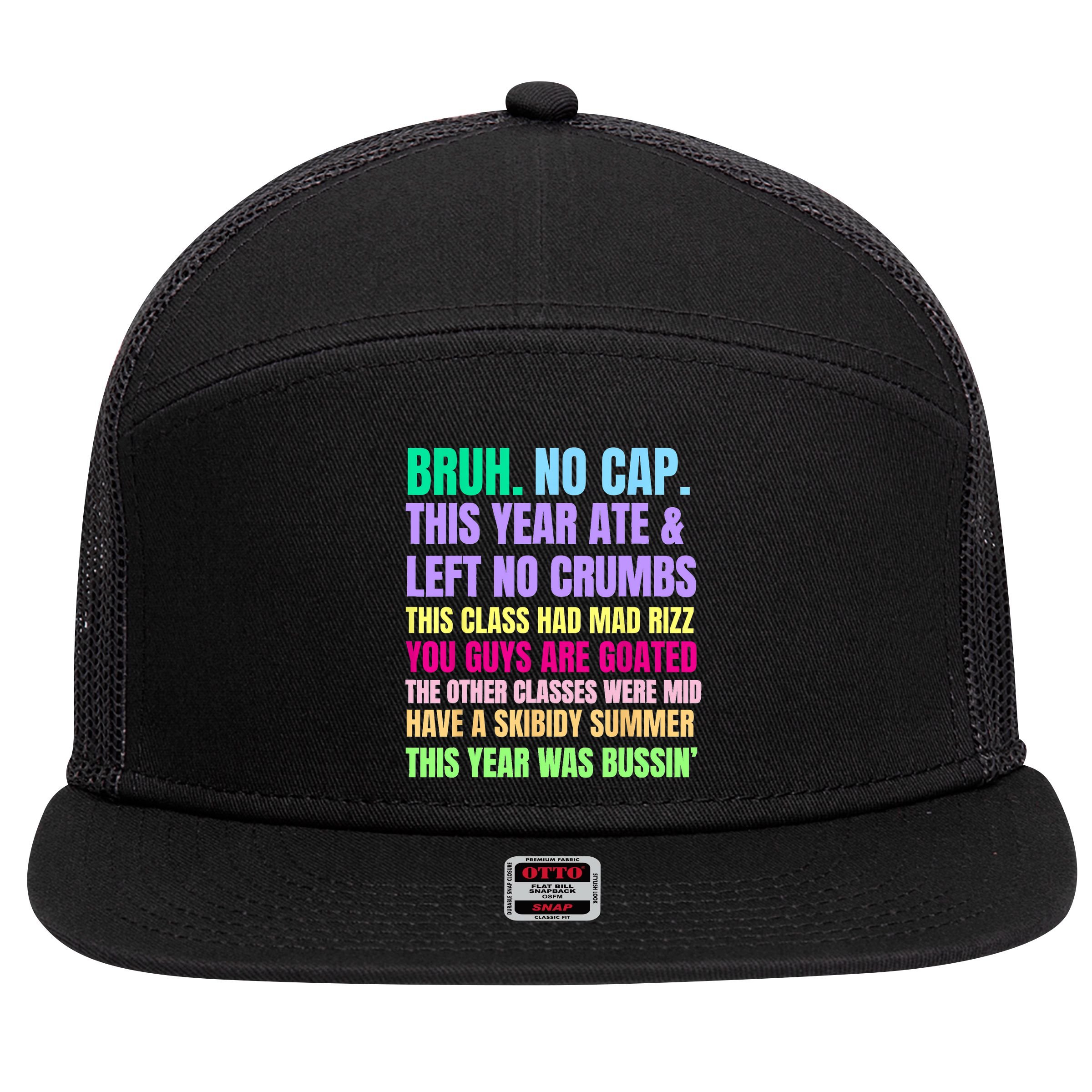 Gen A Slang Teachers Happy Last Day Of School 2025 Funny 7 Panel Mesh Trucker Snapback Hat