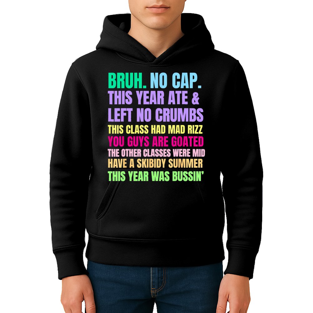 Gen A Slang Teachers Happy Last Day Of School 2025 Funny Kids Hoodie