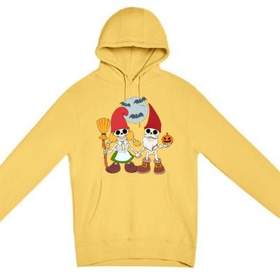 Gnome And Skeleton Halloween Meaningful Gift Premium Pullover Hoodie