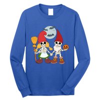 Gnome And Skeleton Halloween Meaningful Gift Long Sleeve Shirt