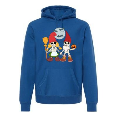 Gnome And Skeleton Halloween Meaningful Gift Premium Hoodie