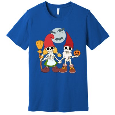 Gnome And Skeleton Halloween Meaningful Gift Premium T-Shirt