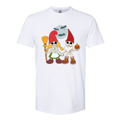 Gnome And Skeleton Halloween Meaningful Gift Softstyle CVC T-Shirt