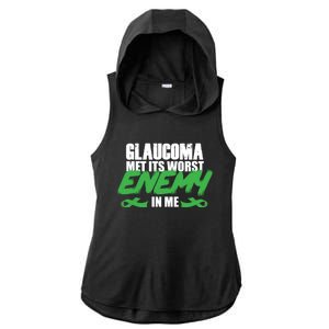 Glaucoma Awareness Survivor Therapy Warrior Gift Ladies PosiCharge Tri-Blend Wicking Draft Hoodie Tank