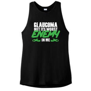 Glaucoma Awareness Survivor Therapy Warrior Gift Ladies PosiCharge Tri-Blend Wicking Tank