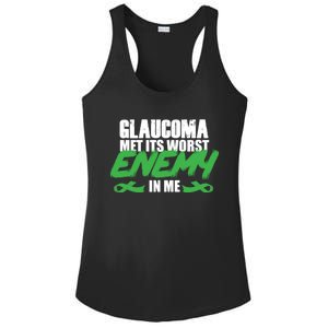 Glaucoma Awareness Survivor Therapy Warrior Gift Ladies PosiCharge Competitor Racerback Tank