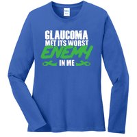 Glaucoma Awareness Survivor Therapy Warrior Gift Ladies Long Sleeve Shirt