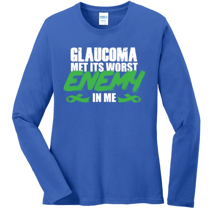 Glaucoma Awareness Survivor Therapy Warrior Gift Ladies Long Sleeve Shirt