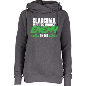 Glaucoma Awareness Survivor Therapy Warrior Gift Womens Funnel Neck Pullover Hood