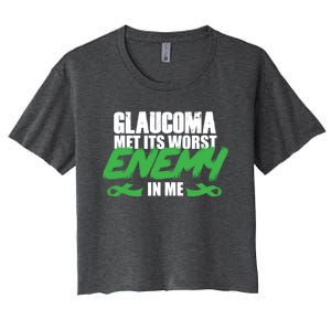 Glaucoma Awareness Survivor Therapy Warrior Gift Women's Crop Top Tee