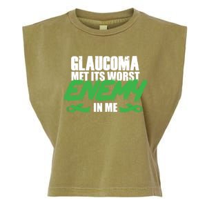 Glaucoma Awareness Survivor Therapy Warrior Gift Garment-Dyed Women's Muscle Tee