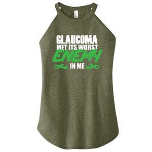 Glaucoma Awareness Survivor Therapy Warrior Gift Women's Perfect Tri Rocker Tank