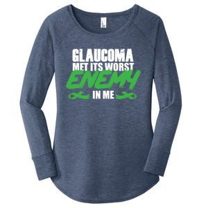 Glaucoma Awareness Survivor Therapy Warrior Gift Women's Perfect Tri Tunic Long Sleeve Shirt