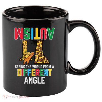 Giraffe Autism Seeing World Different Angle Awareness  11oz C Handle Ceramic Mug