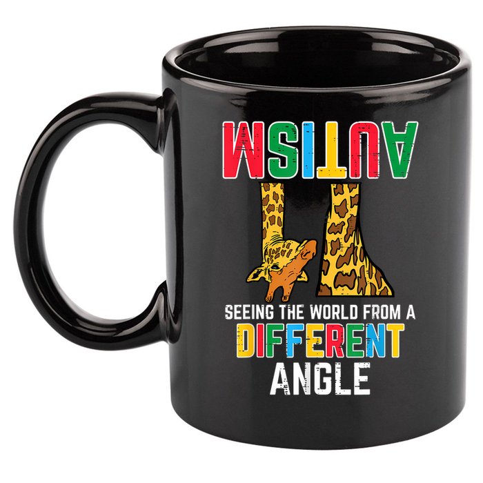 Giraffe Autism Seeing World Different Angle Awareness  11oz C Handle Ceramic Mug