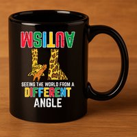 Giraffe Autism Seeing World Different Angle Awareness  11oz C Handle Ceramic Mug