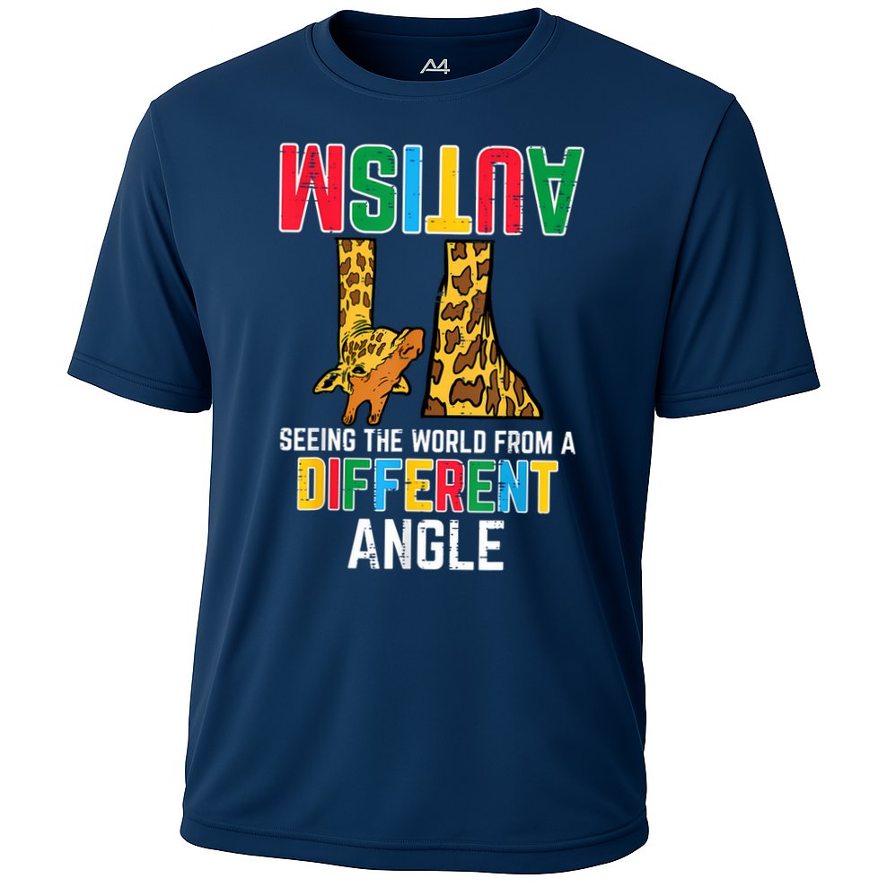 Giraffe Autism Seeing World Different Angle Awareness  Cooling Performance Crew T-Shirt