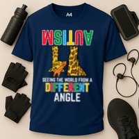 Giraffe Autism Seeing World Different Angle Awareness  Cooling Performance Crew T-Shirt