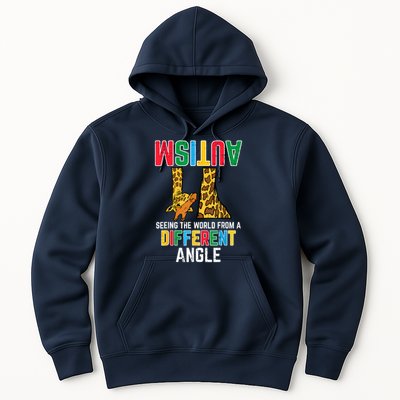 Giraffe Autism Seeing World Different Angle Awareness  Hoodie