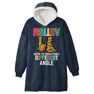 Giraffe Autism Seeing World Different Angle Awareness  Hooded Wearable Blanket