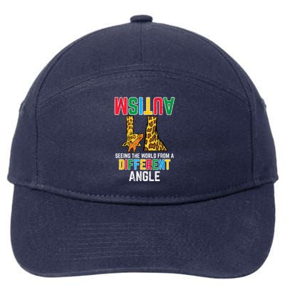 Giraffe Autism Seeing World Different Angle Awareness  7-Panel Snapback Hat