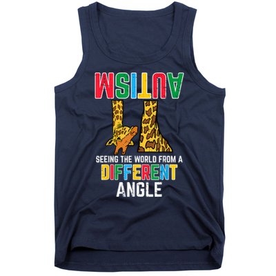 Giraffe Autism Seeing World Different Angle Awareness  Tank Top