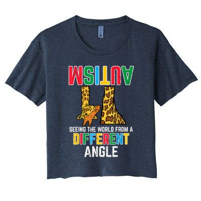 Giraffe Autism Seeing World Different Angle Awareness  Crop Top